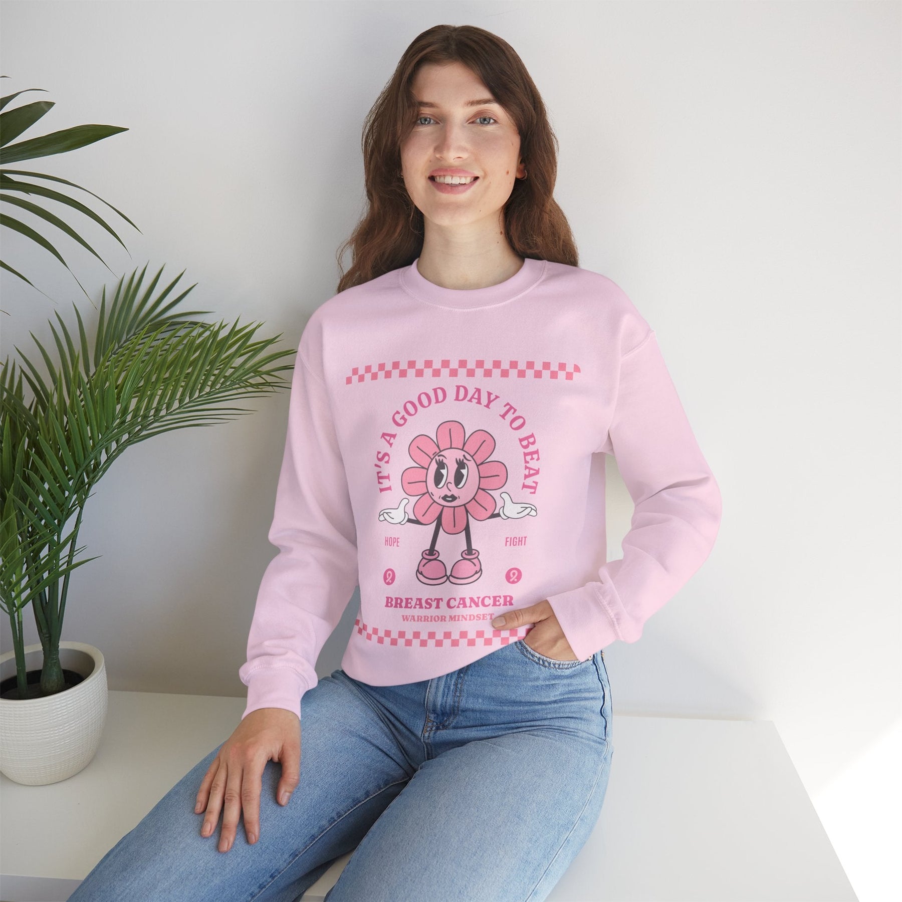 Retro Breast Cancer SweatShirt, It's a Good Day to Beat Cancer Sweater, Beat Cancer SweatShirt, Pink Ribbon Cancer SweatShirt,Cancer Warrior