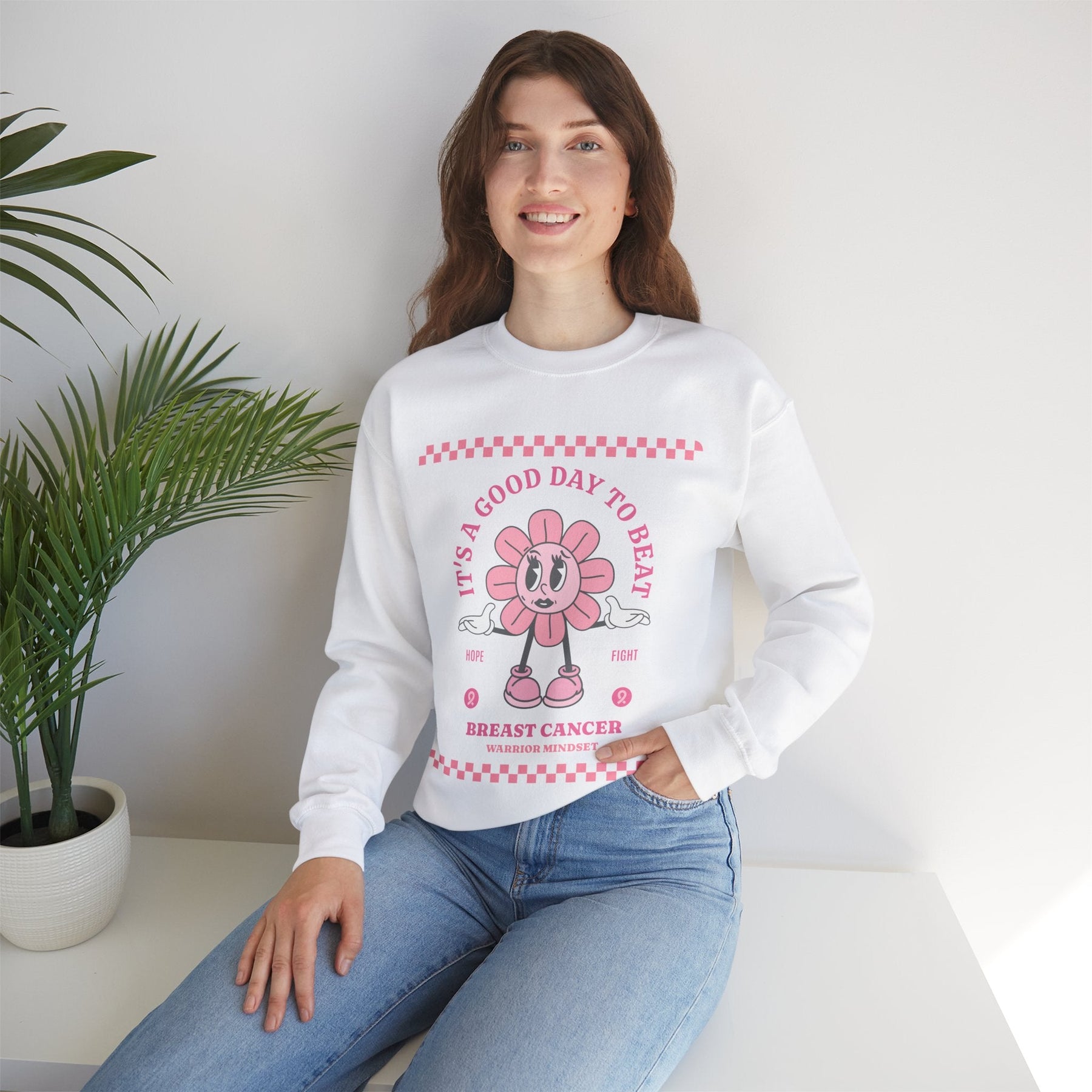 Retro Breast Cancer SweatShirt, It's a Good Day to Beat Cancer Sweater, Beat Cancer SweatShirt, Pink Ribbon Cancer SweatShirt,Cancer Warrior