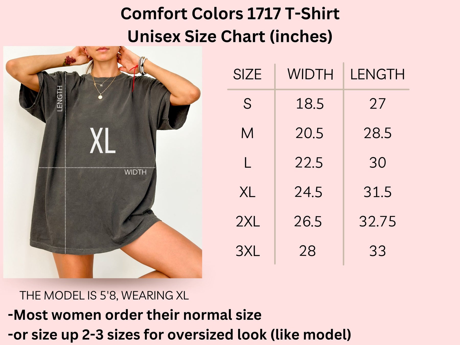 a women's size chart for a t - shirt