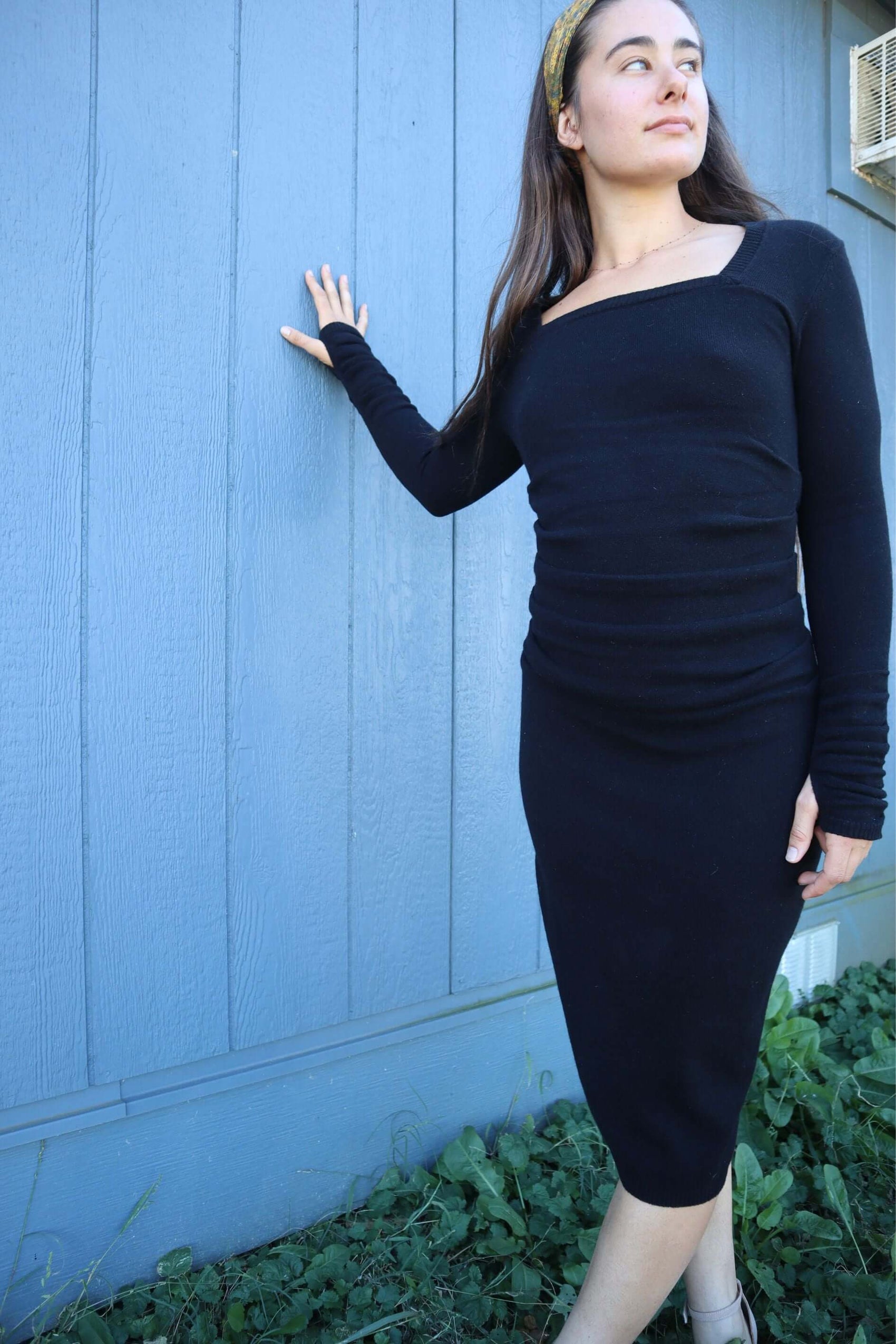 Cheyene Cashmere Blend Full Length Sleeves, Zip Dress by Part Two - Black
